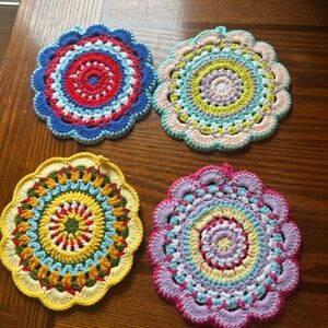 Colorful Crochet Coasters Set